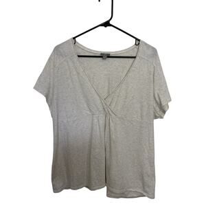 J Jill Organic Cotton Babydoll T-Shirt Size XL Minimalist Classic Casual Neutral